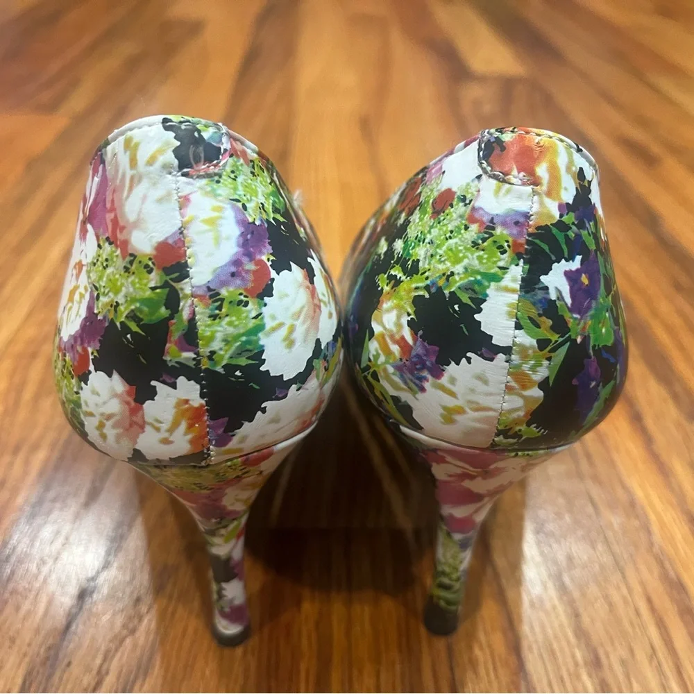 143 Girl Black Floral Heels‎